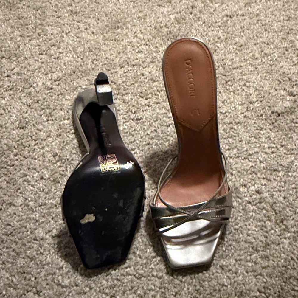 D'Accori Women's Silver Lust Slip-On Mule Heel Shoe - Picture 15 of 15